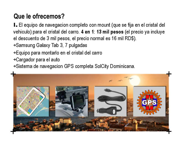 Equipo de Navegacion GPS con Mapa Dominicano SolCity
