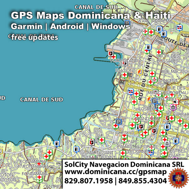 GPS maps of Haiti and Dominican