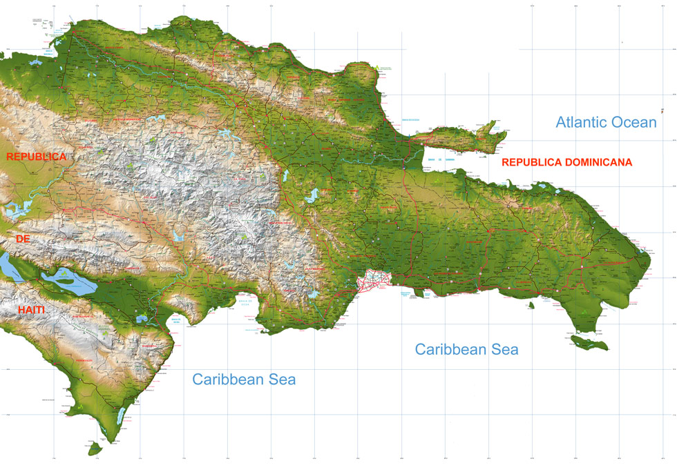 street map Dominican Republic, tourist map dominicana, road map santo domingo