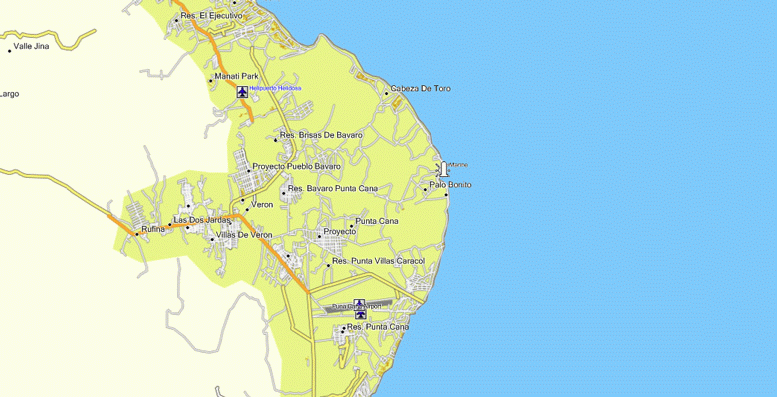 Punta Cana GPS Garmin Map Dominican Republic