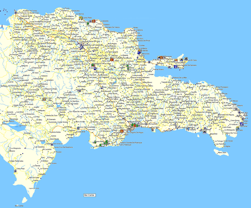 Detailed map of dominican republic